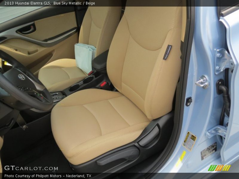 Blue Sky Metallic / Beige 2013 Hyundai Elantra GLS