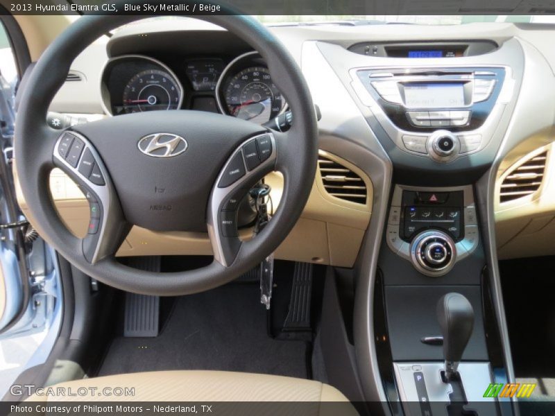 Blue Sky Metallic / Beige 2013 Hyundai Elantra GLS