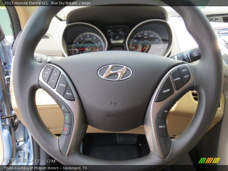 Blue Sky Metallic / Beige 2013 Hyundai Elantra GLS