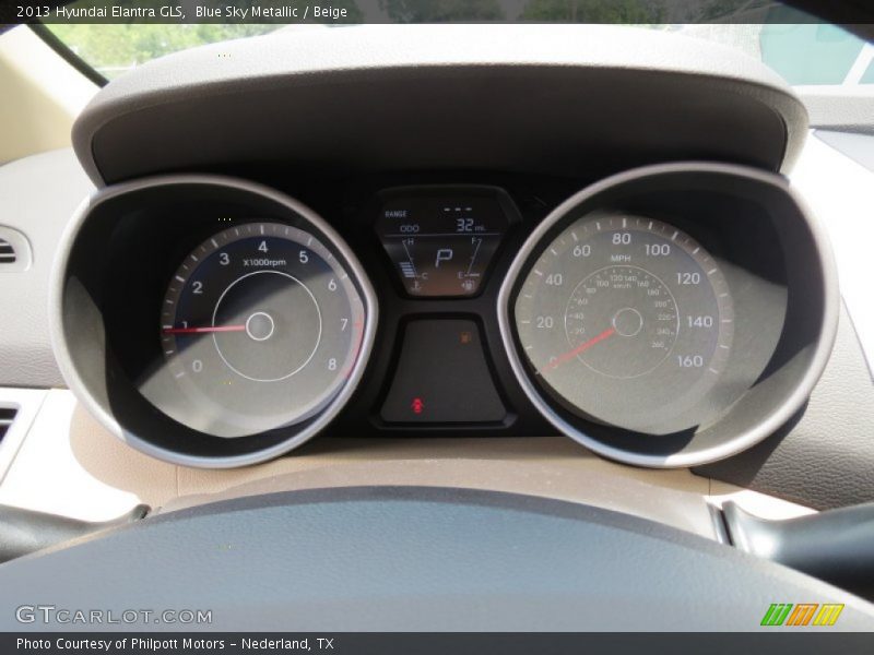 Blue Sky Metallic / Beige 2013 Hyundai Elantra GLS