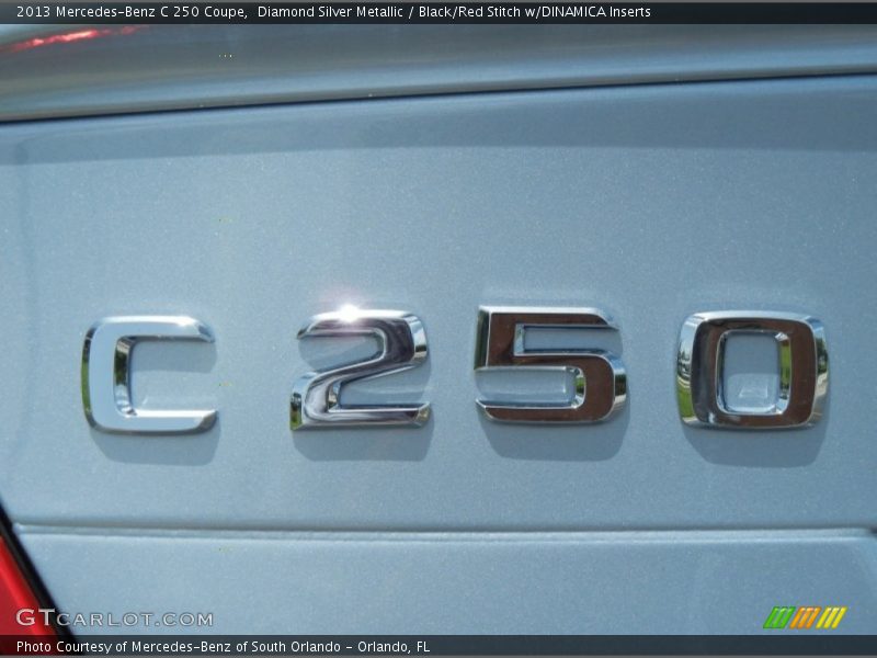 Diamond Silver Metallic / Black/Red Stitch w/DINAMICA Inserts 2013 Mercedes-Benz C 250 Coupe