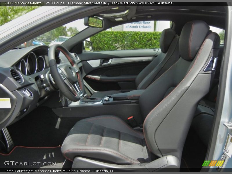 Diamond Silver Metallic / Black/Red Stitch w/DINAMICA Inserts 2013 Mercedes-Benz C 250 Coupe
