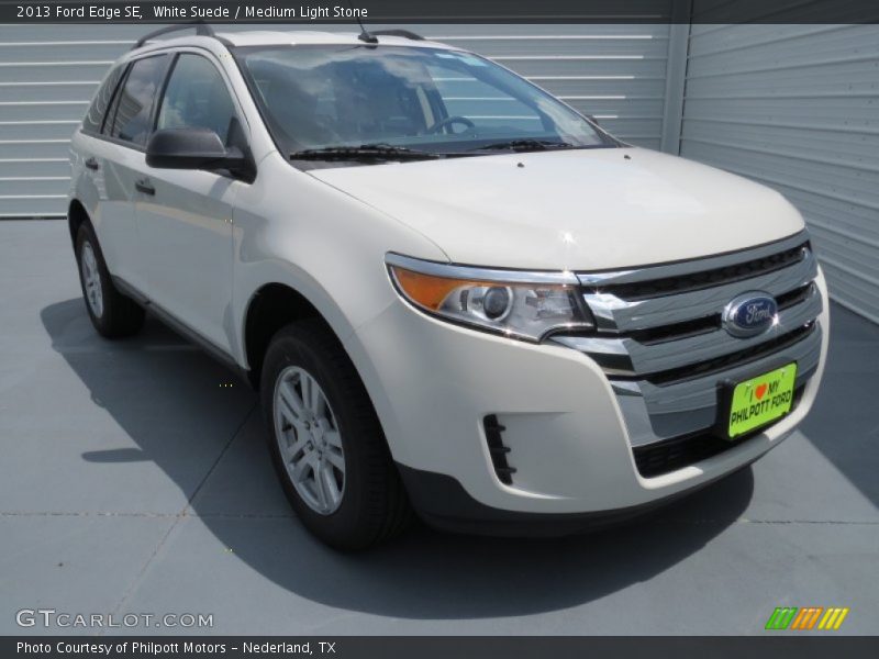 White Suede / Medium Light Stone 2013 Ford Edge SE