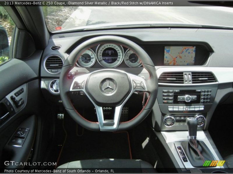 Diamond Silver Metallic / Black/Red Stitch w/DINAMICA Inserts 2013 Mercedes-Benz C 250 Coupe