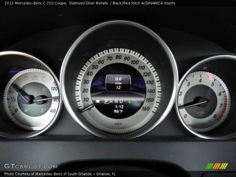 Diamond Silver Metallic / Black/Red Stitch w/DINAMICA Inserts 2013 Mercedes-Benz C 250 Coupe