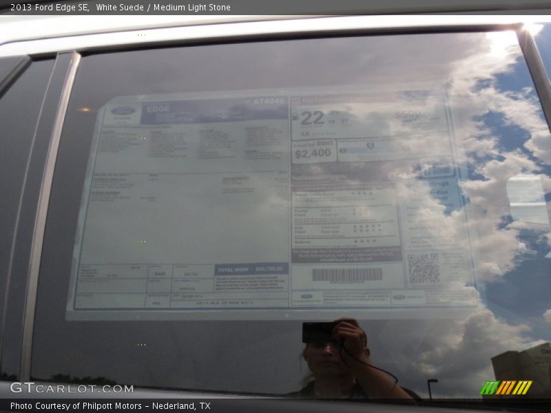 White Suede / Medium Light Stone 2013 Ford Edge SE