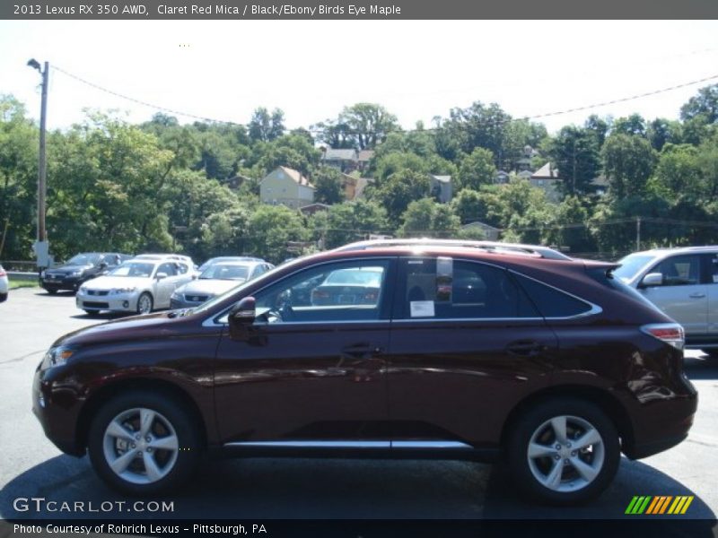 Claret Red Mica / Black/Ebony Birds Eye Maple 2013 Lexus RX 350 AWD
