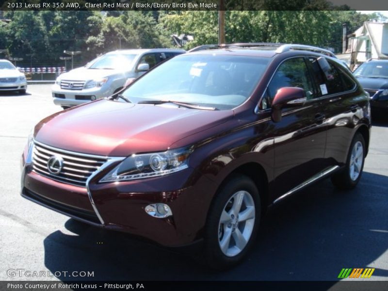 Claret Red Mica / Black/Ebony Birds Eye Maple 2013 Lexus RX 350 AWD
