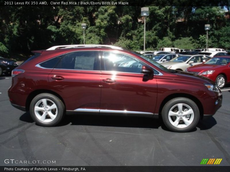 Claret Red Mica / Black/Ebony Birds Eye Maple 2013 Lexus RX 350 AWD