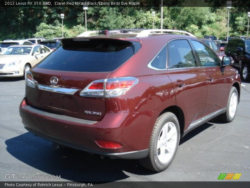 Claret Red Mica / Black/Ebony Birds Eye Maple 2013 Lexus RX 350 AWD