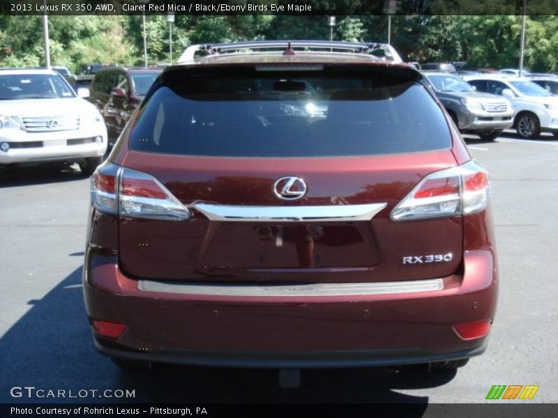 Claret Red Mica / Black/Ebony Birds Eye Maple 2013 Lexus RX 350 AWD
