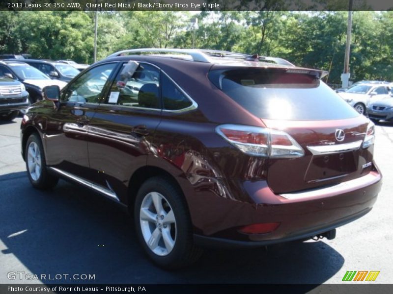 Claret Red Mica / Black/Ebony Birds Eye Maple 2013 Lexus RX 350 AWD