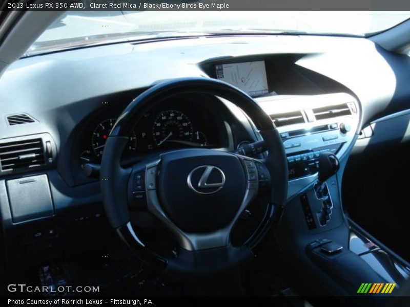 Claret Red Mica / Black/Ebony Birds Eye Maple 2013 Lexus RX 350 AWD