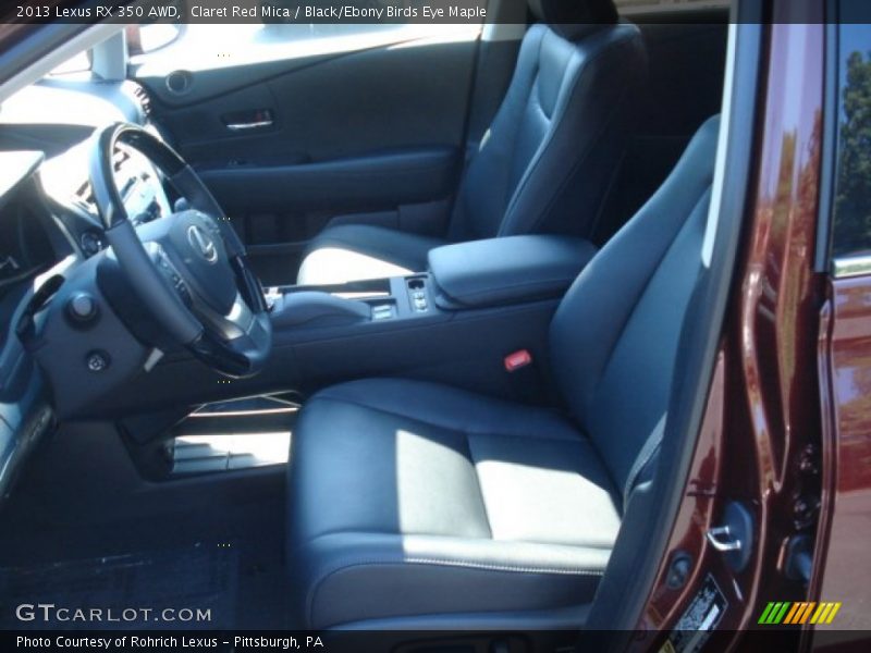 Claret Red Mica / Black/Ebony Birds Eye Maple 2013 Lexus RX 350 AWD