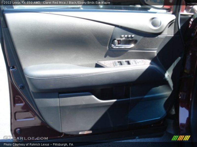 Claret Red Mica / Black/Ebony Birds Eye Maple 2013 Lexus RX 350 AWD