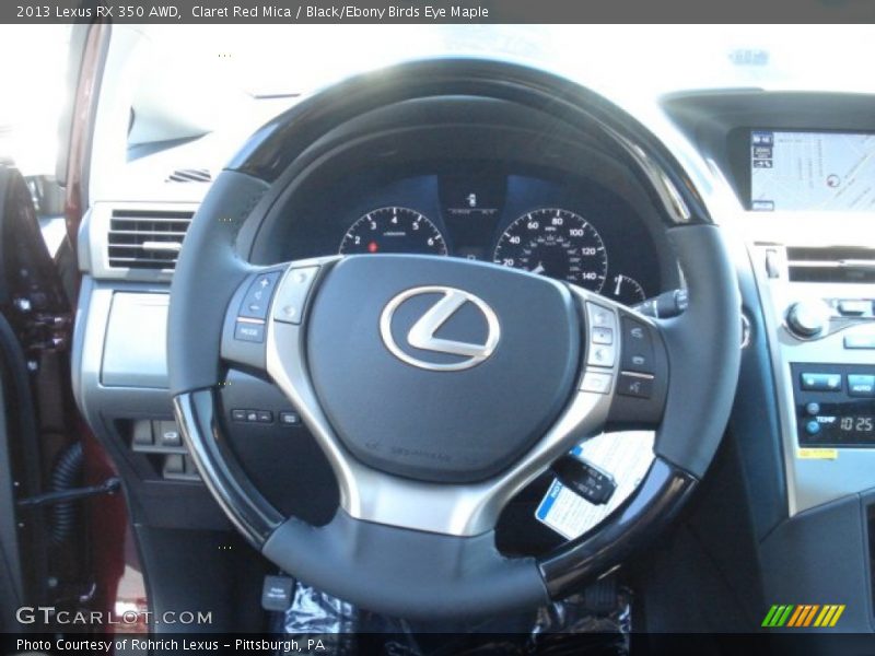 Claret Red Mica / Black/Ebony Birds Eye Maple 2013 Lexus RX 350 AWD