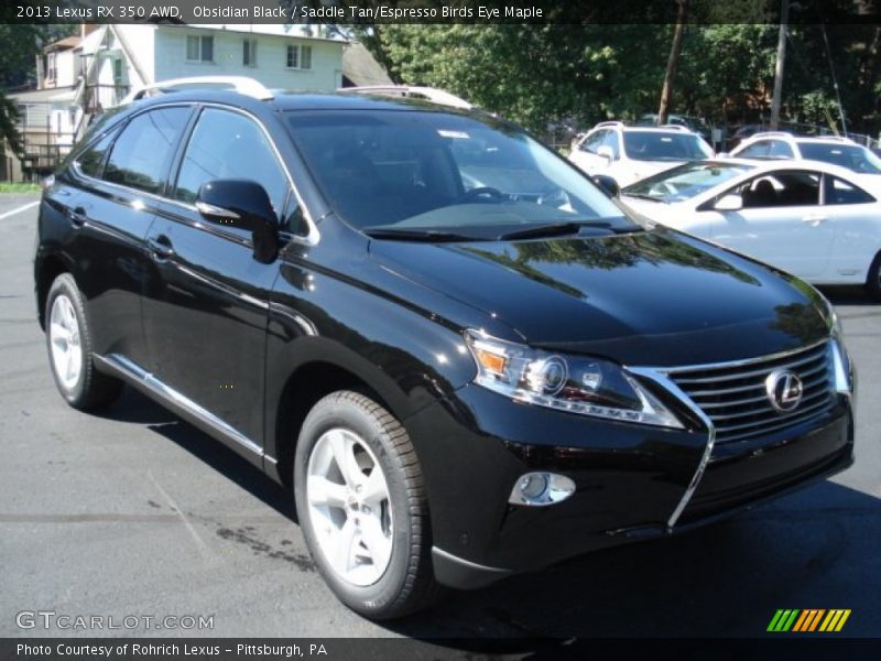 Obsidian Black / Saddle Tan/Espresso Birds Eye Maple 2013 Lexus RX 350 AWD