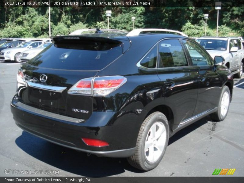 Obsidian Black / Saddle Tan/Espresso Birds Eye Maple 2013 Lexus RX 350 AWD