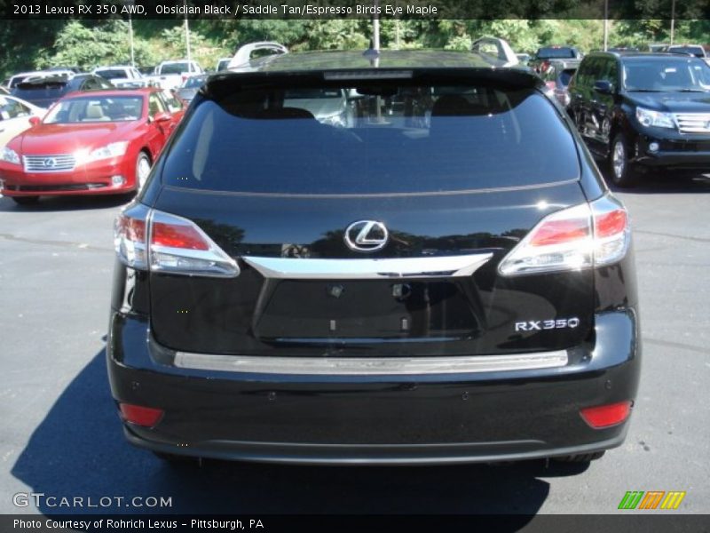 Obsidian Black / Saddle Tan/Espresso Birds Eye Maple 2013 Lexus RX 350 AWD
