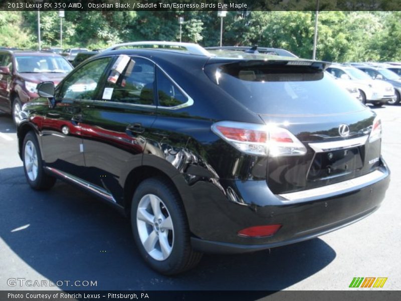 Obsidian Black / Saddle Tan/Espresso Birds Eye Maple 2013 Lexus RX 350 AWD