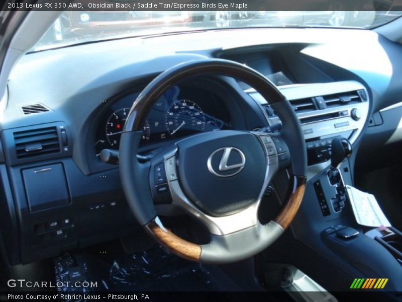 Obsidian Black / Saddle Tan/Espresso Birds Eye Maple 2013 Lexus RX 350 AWD