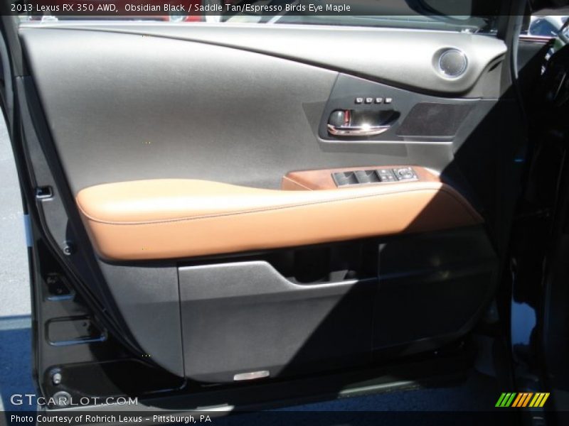 Obsidian Black / Saddle Tan/Espresso Birds Eye Maple 2013 Lexus RX 350 AWD