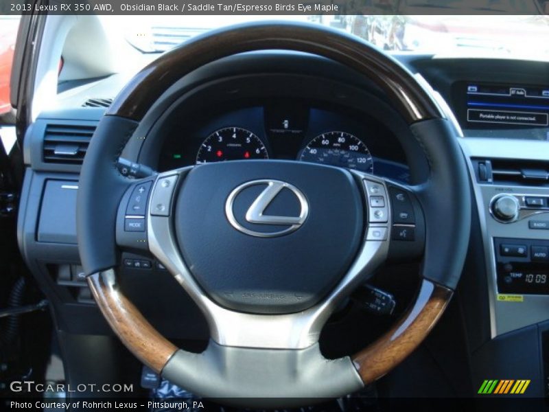 Obsidian Black / Saddle Tan/Espresso Birds Eye Maple 2013 Lexus RX 350 AWD