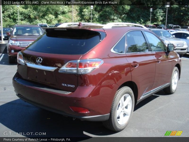 Claret Red Mica / Parchment/Espresso Birds Eye Maple 2013 Lexus RX 350 AWD