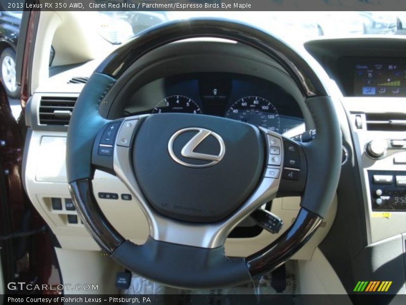 Claret Red Mica / Parchment/Espresso Birds Eye Maple 2013 Lexus RX 350 AWD