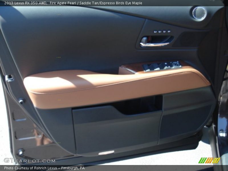 Fire Agate Pearl / Saddle Tan/Espresso Birds Eye Maple 2013 Lexus RX 350 AWD