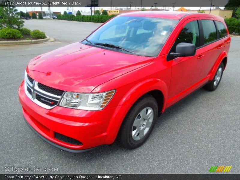 Bright Red / Black 2012 Dodge Journey SE