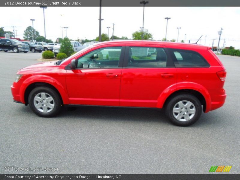 Bright Red / Black 2012 Dodge Journey SE