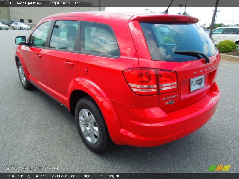 Bright Red / Black 2012 Dodge Journey SE