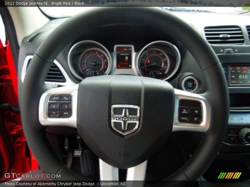 Bright Red / Black 2012 Dodge Journey SE