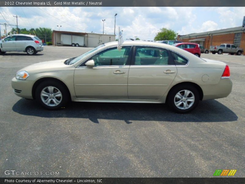 Gold Mist Metallic / Neutral 2012 Chevrolet Impala LS