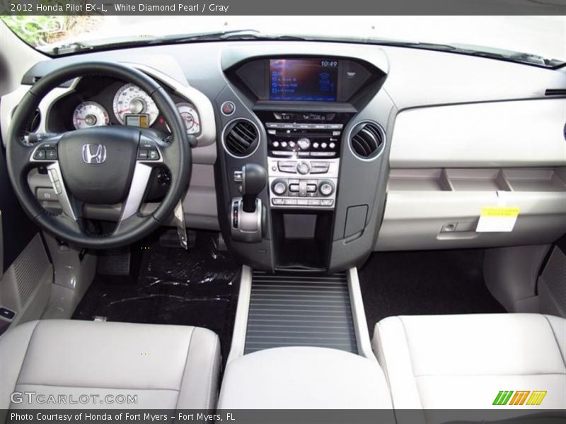 White Diamond Pearl / Gray 2012 Honda Pilot EX-L