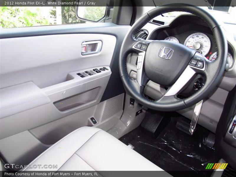 White Diamond Pearl / Gray 2012 Honda Pilot EX-L