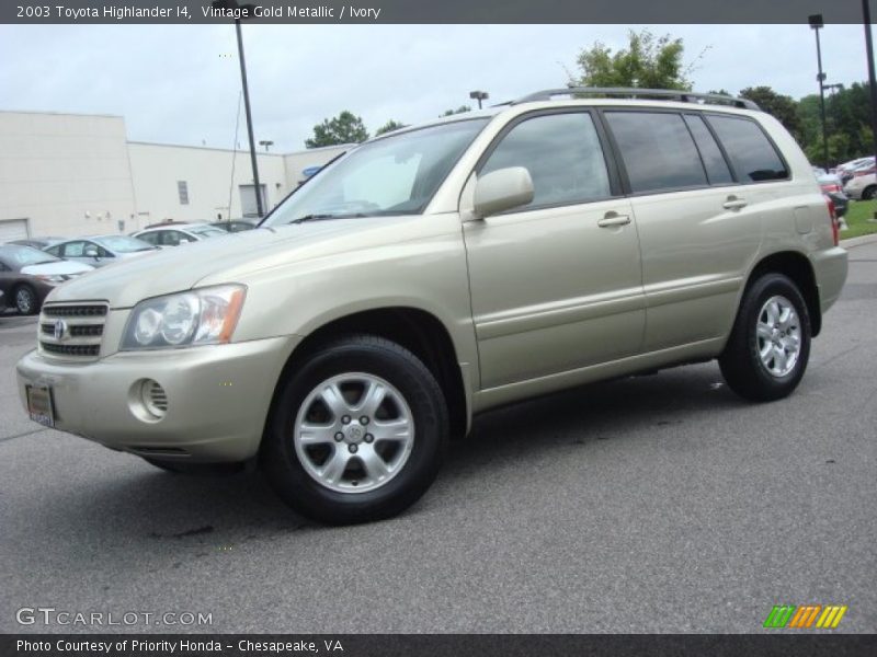 Vintage Gold Metallic / Ivory 2003 Toyota Highlander I4
