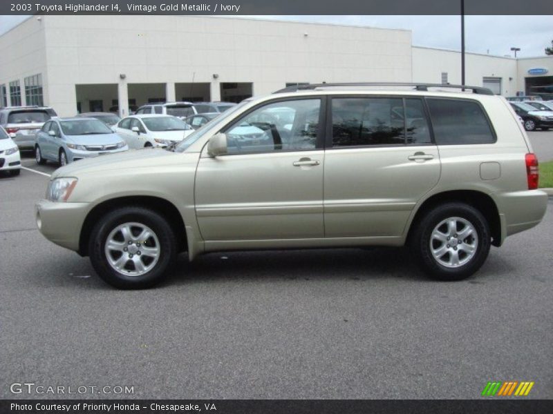 Vintage Gold Metallic / Ivory 2003 Toyota Highlander I4