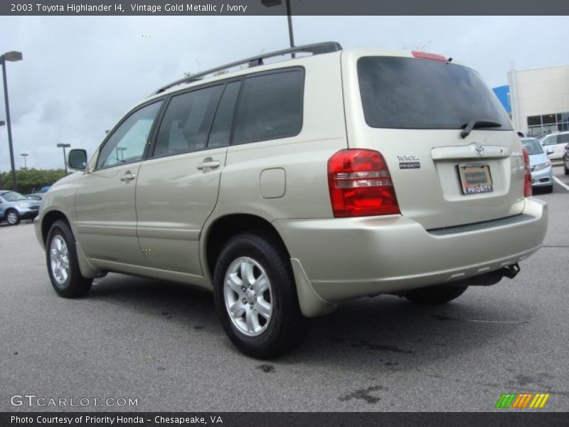 Vintage Gold Metallic / Ivory 2003 Toyota Highlander I4