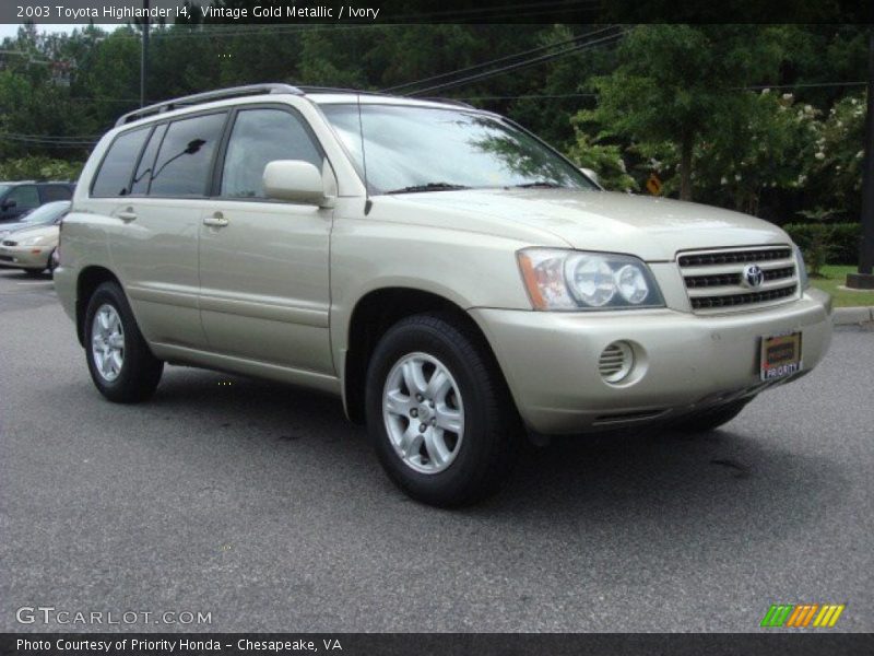 Vintage Gold Metallic / Ivory 2003 Toyota Highlander I4