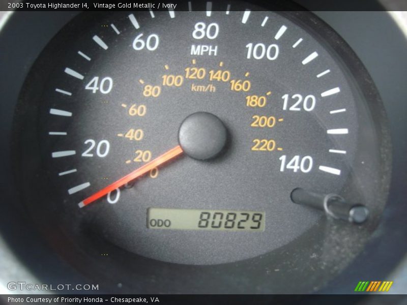 Vintage Gold Metallic / Ivory 2003 Toyota Highlander I4