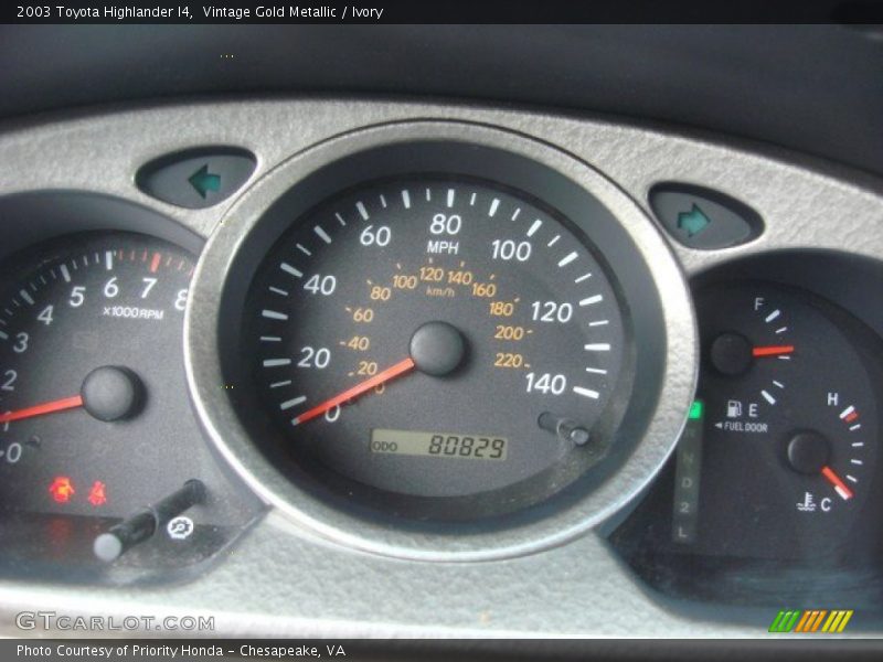 Vintage Gold Metallic / Ivory 2003 Toyota Highlander I4