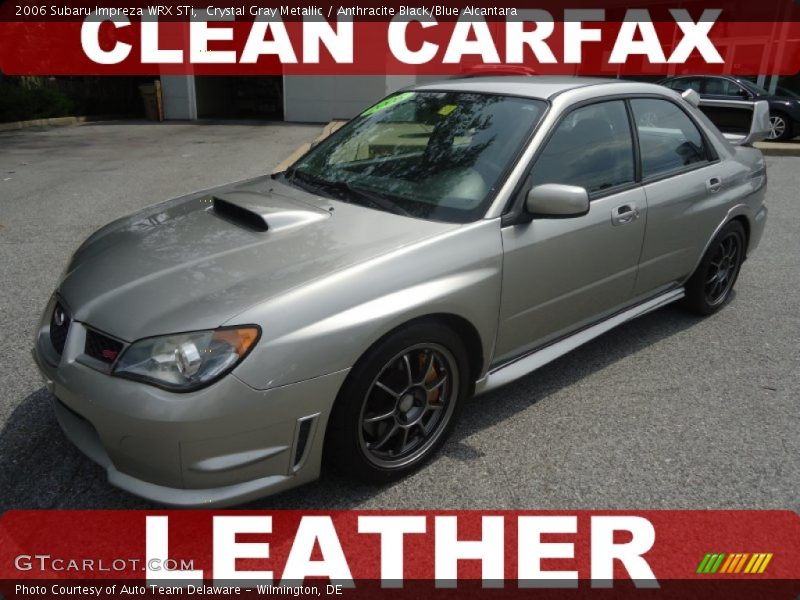 Crystal Gray Metallic / Anthracite Black/Blue Alcantara 2006 Subaru Impreza WRX STi