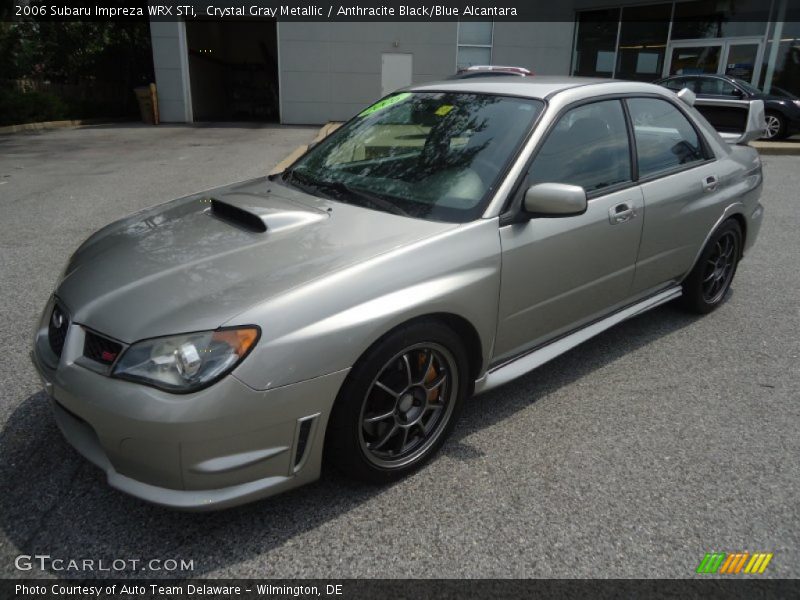 Crystal Gray Metallic / Anthracite Black/Blue Alcantara 2006 Subaru Impreza WRX STi