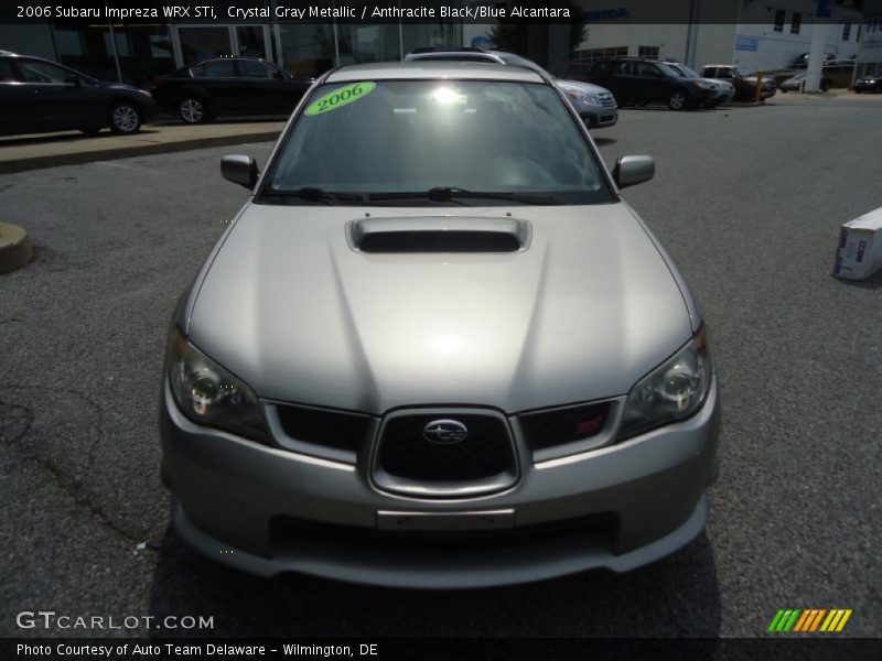 Crystal Gray Metallic / Anthracite Black/Blue Alcantara 2006 Subaru Impreza WRX STi