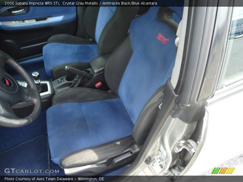 Crystal Gray Metallic / Anthracite Black/Blue Alcantara 2006 Subaru Impreza WRX STi