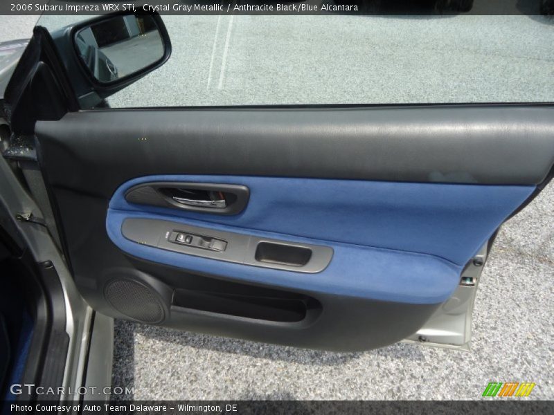 Crystal Gray Metallic / Anthracite Black/Blue Alcantara 2006 Subaru Impreza WRX STi