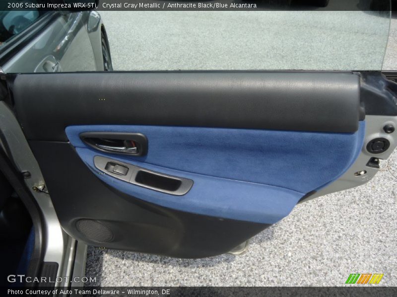 Crystal Gray Metallic / Anthracite Black/Blue Alcantara 2006 Subaru Impreza WRX STi