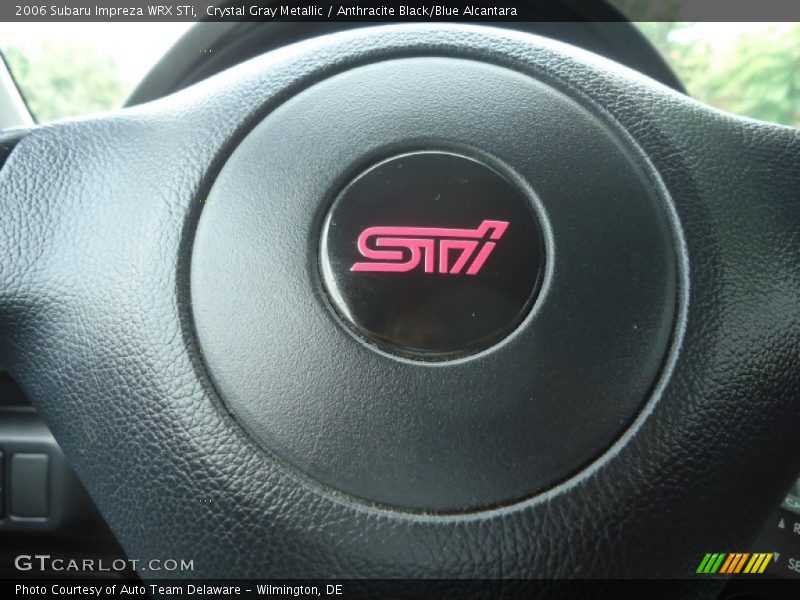 Crystal Gray Metallic / Anthracite Black/Blue Alcantara 2006 Subaru Impreza WRX STi